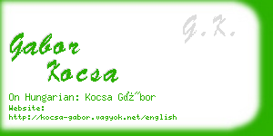 gabor kocsa business card